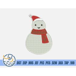 Snowman Embroidery File - Instant Download - Merry Christmas For Baby And Newborn - Cute Snowman Pattern For Patches Or