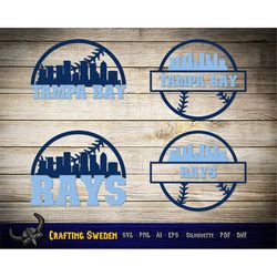 Tampa Bay Baseball Skyline for cutting & - SVG, AI, PNG, Cricut and Silhouette Studio
