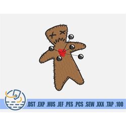 Voodoo Doll Embroidery File - Instant Download - Halloween Party Decor - Black Magic Pattern For Patches - Puppet For Cl
