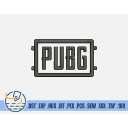 PUBG Logo Embroidery File - Instant Download - Text Design For Clothing Decoration - Gift For Players Team - Video Game