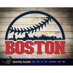 Boston Baseball Skyline for cutting & - SVG, AI, PNG, Cricut and Silhouette Studio