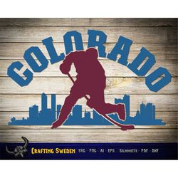 Avalanche Denver Hockey Skyline for cutting - SVG, AI, PNG, Cricut and Silhouette Studio
