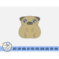 Dog Embroidery File - Funny Fat Dog For Baby And Newborn - Instant Download - Cute Cartoon Pet For Clothing Decoration -