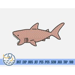 Shark Embroidery File - Instant Download - Marine Life For Clothing Decoration - Ocean Fish Pattern For Patches - Save O