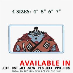 Jinbei frame embroidery design, One piece embroidery, Anime design, Anime shirt, Embroidery shirt, Digital download