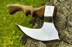 handmade carbon steel pizza cutter viking hatchet tomahawk hunting axe