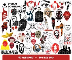 Bundle Layered Svg, Halloween Svg, Horror Svg, Gasparin Svg, Digital Download, Clipart, PNG, SVG, Cricut, Cut File