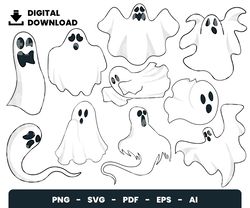 Bundle Layered Svg, Halloween Svg, Ghost Svg, Horror Svg, Digital Download, Clipart, PNG, SVG, Cricut, Cut File