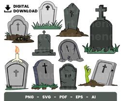 Bundle Layered Svg, Halloween Svg, Gravestones Svg, Horror Svg, Digital Download, Clipart, PNG, SVG, Cricut, Cut File