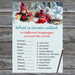 Christmas party games,Christmas Around the World Game Printable,Christmas gnomes Christmas Trivia Game Cards