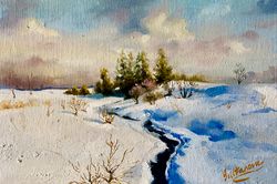 Oil painting "Charming winter. Part 1"