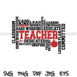 Teacher svg, Teacher Word Art, teacher svg, cut file, teacher dxf, teacher eps, instantdownload