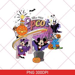 Disney Epcot Mickey Halloween PNG, Retro Mickey and Friends Halloween PNG, Disney Halloween PNG, Magic Kingdom Halloween