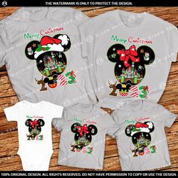 2023 Mickey Very Merry Christmas Party Family Shirts Magic Kingdom Matching Christmas Group shirts Disney World or Disne
