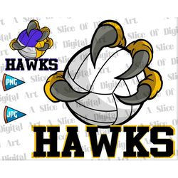 Hawks Claw Volleyball Athletic Teams Png Jpeg not Svg Go Havks Volleyball Basketball Football PNG Sublimation Printable