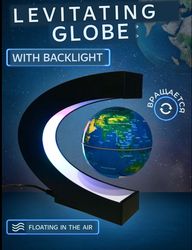 New LED Night Magnetic Levitation Floating Earth Ball with C Shape Base LED Ball Lamp Office Home Desk Decoration