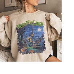 The Haunted Mansion Retro Comic Sweatshirt, Horrificland Sweatshirt, Mickey and Friends Halloween Shirt, Haunted Mansion