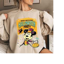 Mickey's Not-So-Scary Halloween Party Sweatshirt, Mickey and Minnie Halloween Family Shirts, Disney Halloween Shirt, Mic