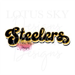 Steelers Retro Print Letters | Ready To Press | Sublimation Heat Press Design | Transfer  | Cheetah