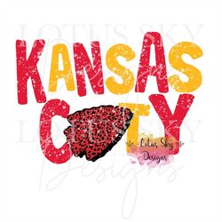 Kansas City Leopard Word Art | Ready To Press | Sublimation Heat Press Design | Transfer