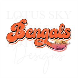 Bengals Retro Print Letters | Ready To Press | Sublimation Heat Press Design | Transfer  | Cheetah