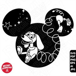 Slinky Toy Story SVG Disneyland ears png clipart cut file outline silhouette