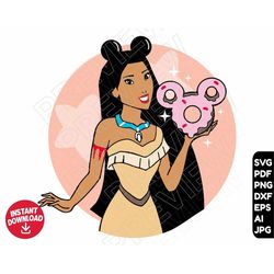 Pocahontas SVG png clipart , Disneyland snacks svg , cut file layered by color