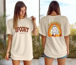 Spooky Vibes Shirt, Back Or Front Halloween Shirt, Spooky Season Shirt, Halloween Costume, Horror Shirt, Cute Ghost Tee,