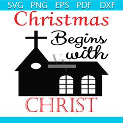 Christmas Begin With Christ Svg, Christmas Svg, Christmas Home Svg