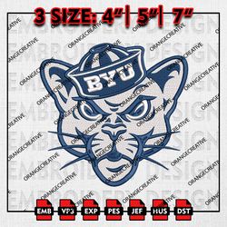 BYU Cougars Logo Embroidery file, NCAA Embroidery Design, BYU Cougars Machine Embroidery, NCAA Design