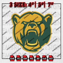 Baylor Bears Logo Embroidery file, NCAA Embroidery Design, Baylor Bears Machine Embroidery, NCAA Design