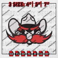 Texas Tech Red Raiders Logo Embroidery file, NCAA Embroidery Design, Texas Tech Red Raiders Machine Embroidery, NCAA