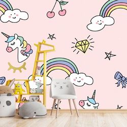 Baby girl Wallpaper Nursery decor Pretty pink Wall paper