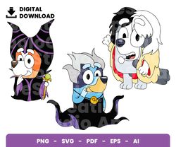 Bundle Layered Svg, Halloween Svg, Halloween Bluey Svg, Bluey Svg, Digital Download, Clipart, PNG, SVG, Cricut
