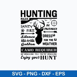 Deer Hunting Rules Svg, Hunting Poster Svg, Png Dxf Eps File
