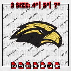 NCAA Southern Miss Golden Eagles Logo Embroidery file, NCAA Embroidery Design, Southern Miss Golden Machine Embroidery