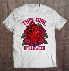 This Girl Loves Halloween Funny Skeleton Heart Hallowen Essential
