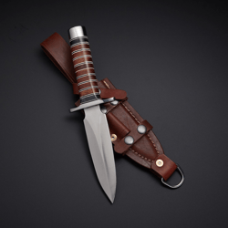 Custom Handmade D2 Steel Real Medieval Hunting Bowie Dagger with Leather Sheath