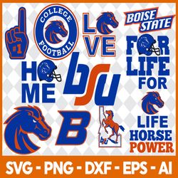 60 Files SVG,12 Designs, Boise State Broncos svg File, University football svg,svg bundles/NCAA svg/Instant Download