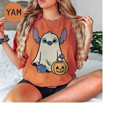 Stitch Ghost Halloween Comfort Colors Shirt, Retro Stitch Pumpkin Halloween Tee, Mickey's Not So Scary Halloween Party 2
