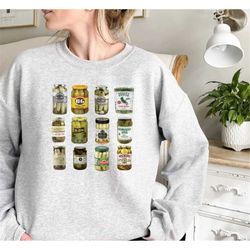 Vintage canned pickles sweatshirt,homemade pickles sweatshirt,pickle jar sweatshirt, canning season sweatshirt, pickle l