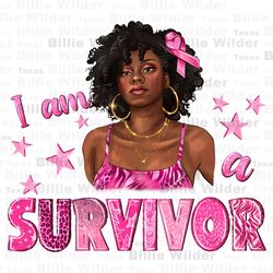 I am a survivor Breast Cancer with afro woman png, Ca
