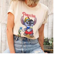 Disney Stitch Balloon Shirt, Pinocchio Stitch, Disney Shirt, Disneyland Shirt, Disney Vacation Shirt, Funny Stitch Shirt