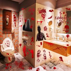 Halloween Blood Static Window Stickers Bathroom