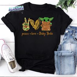 peace love baby yoda vintage t-shirt, love yoda shirt, baby yoda shirt, peace love yoda shirt