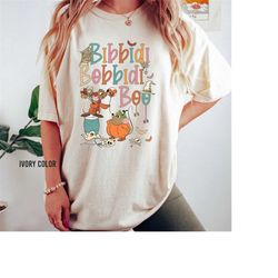 Retro Bibbidi Bobbidi Boo Halloween Comfort Colors Shirt, Jaq And Gus Shirt,Halloween Pumpkin Shirt, Disney Cinderella T
