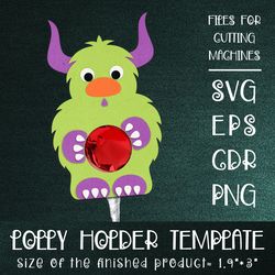 Horned Monster | Lollipop Holder | Paper Craft Template SVG