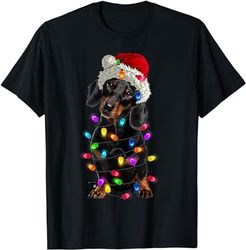 santa hat lights xmas t-shirt