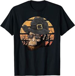 Bigfoot Halloween Pumpkin Sasquatch Witch Hat T-Shirt