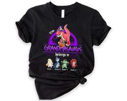 halloween shirt for grandma saurus, custom grandkids name halloween shirt, halloween shirt with grandchildren name, hall